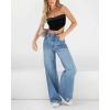 EMMIOL Women’s 2026 Wide Leg Jeans Distress Mid Waist Denim Pants Vintage Y2K Trousers(Denim Blue)