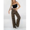 EMMIOL Women’s 2026 Wide Leg Jeans Distress Mid Waist Denim Pants Vintage Y2K Trousers(Leopard Print-style1)