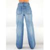 EMMIOL Women’s 2026 Wide Leg Jeans Distress Mid Waist Denim Pants Vintage Y2K Trousers(Light Blue)