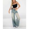 EMMIOL Women’s 2026 Wide Leg Jeans Distress Mid Waist Denim Pants Vintage Y2K Trousers(Washed Blue-a171)