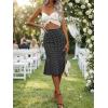 Emmiol Polka Dot Midi Skirt for Women – Elastic Mid-High Waisted Flowy Hem Satin Mermaid Skirts Casual Summer Trendy Clothes(Black)