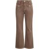 Women Bell Bottom Jeans Lace Up Bow Stretch Flare Denim Pants Cute Y2k Vintage Jeans(Brown)
