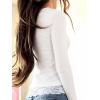 Womens Lace Long Sleeve Top Paneled Henley Shirts Y2k 2000s Fitted Going Out Tops Blouse(1 White)