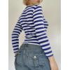 Womens Lace Long Sleeve Top Paneled Henley Shirts Y2k 2000s Fitted Going Out Tops Blouse(4 Sky Blue)