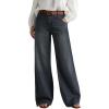 EMMIOL Wide Leg Jeans for Women Mid High Rise Baggy Jeans Y2k Boyfriend Denim Pants Casual Loose Trousers Trendy with Pockets(Blue)
