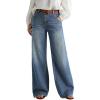 EMMIOL Wide Leg Jeans for Women Mid High Rise Baggy Jeans Y2k Boyfriend Denim Pants Casual Loose Trousers Trendy with Pockets(Dark Blue)
