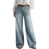 EMMIOL Wide Leg Jeans for Women Mid High Rise Baggy Jeans Y2k Boyfriend Denim Pants Casual Loose Trousers Trendy with Pockets(Light Blue)