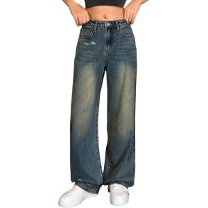 EIMMOL Straight Leg Jeans for Women Fall Fashion Cropped Mid-Rise Boyfriend Micro Stretchy Denim Ankle Pants(Vintage Blue Jeans)