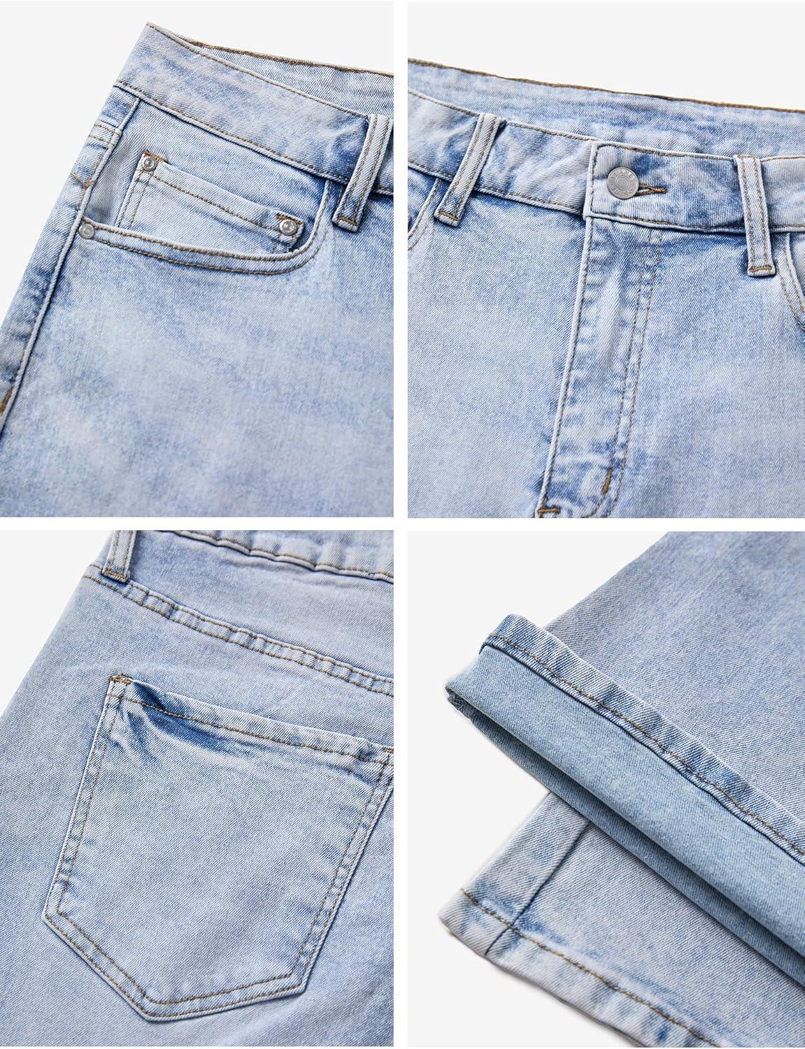 image:imageEMMIOL Flare Jeans for Women Trendy MidHigh Waist Bootcut Bell Bottom Jeans Stretchy Denim Y2K Pants with PocketsAlight Blue Washhigh Rised