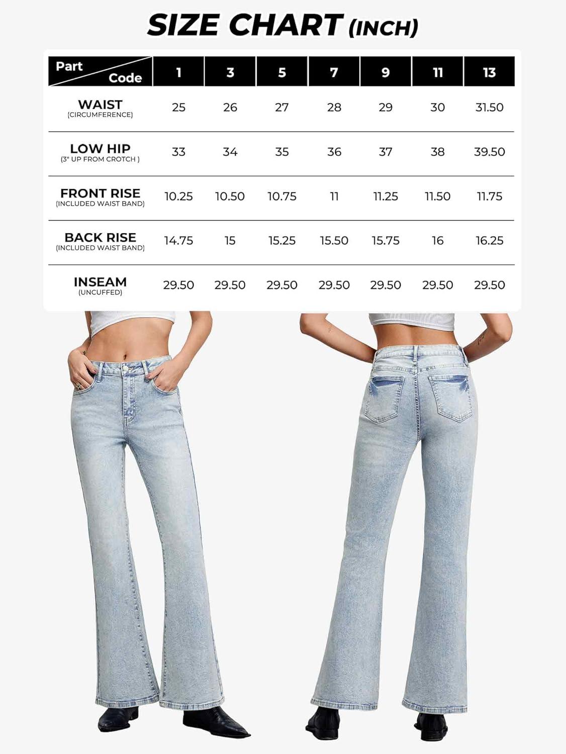 image:imageEMMIOL Flare Jeans for Women Trendy MidHigh Waist Bootcut Bell Bottom Jeans Stretchy Denim Y2K Pants with PocketsBlight Blue Washhigh Rise