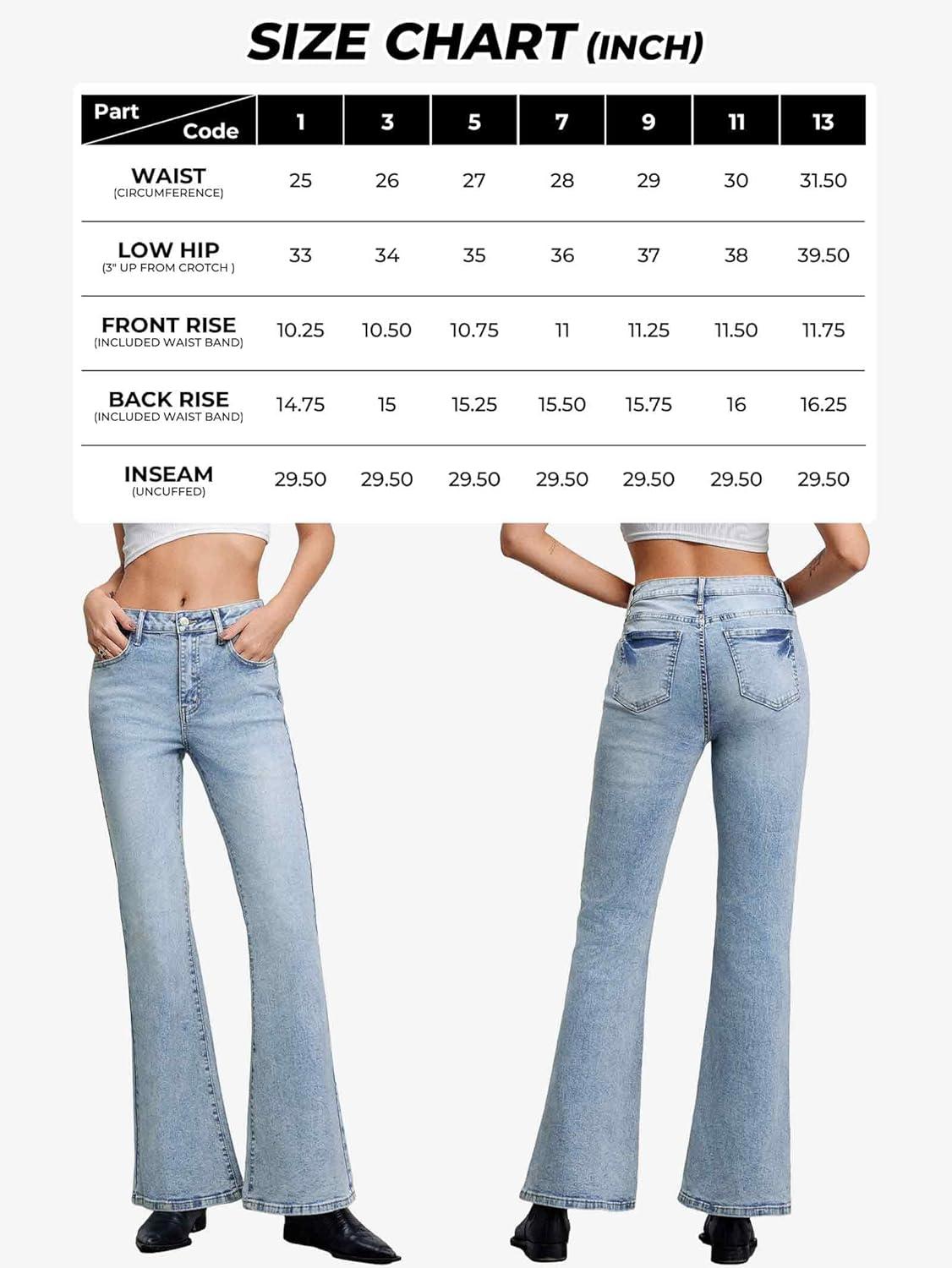 image:imageEMMIOL Flare Jeans for Women Trendy MidHigh Waist Bootcut Bell Bottom Jeans Stretchy Denim Y2K Pants with PocketsBmid Blue Washhigh Rise