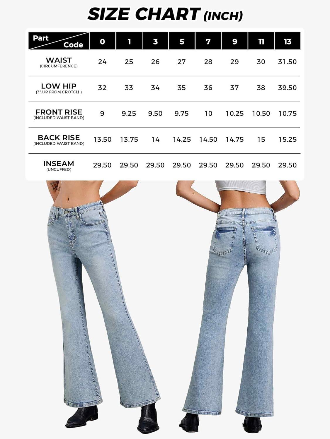 image:imageEMMIOL Flare Jeans for Women Trendy MidHigh Waist Bootcut Bell Bottom Jeans Stretchy Denim Y2K Pants with PocketsBmid Blue Washmid Rise