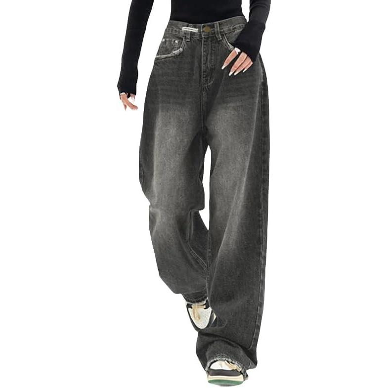 image:imageEMMIOL Jeans for Women Wide Leg Baggy Jeans Y2K Casual Loose Boyfriends Trousers Vintage StreetwearA206dark Grey