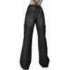 EMMIOL Cargo Pants Women Stretchy Wide Leg Baggy Jeans with Pockets Casual Trousers Y2K Vintage Streetwear Trendy 2026(Black)