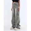EMMIOL Cargo Pants Women Stretchy Wide Leg Baggy Jeans with Pockets Casual Trousers Y2K Vintage Streetwear Trendy 2026(Gray01)