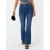 EMMIOL Flare Jeans for Women Trendy, Mid-High Waist Bootcut Bell Bottom Jeans, Stretchy Denim Y2K Pants with Pockets(A-dark Blue-high Rised)