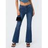 EMMIOL Flare Jeans for Women Trendy, Mid-High Waist Bootcut Bell Bottom Jeans, Stretchy Denim Y2K Pants with Pockets(A-dark Blue-mid Rised)