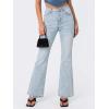 EMMIOL Flare Jeans for Women Trendy, Mid-High Waist Bootcut Bell Bottom Jeans, Stretchy Denim Y2K Pants with Pockets(A-light Blue Wash-high Rised)