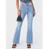 EMMIOL Flare Jeans for Women Trendy, Mid-High Waist Bootcut Bell Bottom Jeans, Stretchy Denim Y2K Pants with Pockets(A-light Blue-high Rised)
