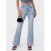 EMMIOL Flare Jeans for Women Trendy, Mid-High Waist Bootcut Bell Bottom Jeans, Stretchy Denim Y2K Pants with Pockets(A-mid Blue Wash-mid Rised)
