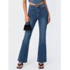 EMMIOL Flare Jeans for Women Trendy, Mid-High Waist Bootcut Bell Bottom Jeans, Stretchy Denim Y2K Pants with Pockets(A-mid Blue-high Rised)