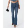 EMMIOL Flare Jeans for Women Trendy, Mid-High Waist Bootcut Bell Bottom Jeans, Stretchy Denim Y2K Pants with Pockets(A-mid Blue-mid Rised)