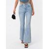 EMMIOL Flare Jeans for Women Trendy, Mid-High Waist Bootcut Bell Bottom Jeans, Stretchy Denim Y2K Pants with Pockets(B-blue Wash-high Rise)