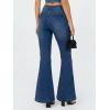EMMIOL Flare Jeans for Women Trendy, Mid-High Waist Bootcut Bell Bottom Jeans, Stretchy Denim Y2K Pants with Pockets(B-dark Blue-high Rise)