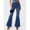 EMMIOL Flare Jeans for Women Trendy, Mid-High Waist Bootcut Bell Bottom Jeans, Stretchy Denim Y2K Pants with Pockets(B-dark Blue-high Rise)