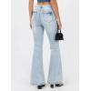 EMMIOL Flare Jeans for Women Trendy, Mid-High Waist Bootcut Bell Bottom Jeans, Stretchy Denim Y2K Pants with Pockets(B-light Blue Wash-high Rise)
