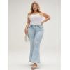 EMMIOL Flare Jeans for Women Trendy, Mid-High Waist Bootcut Bell Bottom Jeans, Stretchy Denim Y2K Pants with Pockets(B-light Blue Wash-mid Rise)