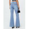 EMMIOL Flare Jeans for Women Trendy, Mid-High Waist Bootcut Bell Bottom Jeans, Stretchy Denim Y2K Pants with Pockets(B-light Blue-high Rise)