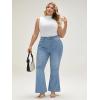 EMMIOL Flare Jeans for Women Trendy, Mid-High Waist Bootcut Bell Bottom Jeans, Stretchy Denim Y2K Pants with Pockets(B-light Blue-high Rise)