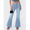 EMMIOL Flare Jeans for Women Trendy, Mid-High Waist Bootcut Bell Bottom Jeans, Stretchy Denim Y2K Pants with Pockets(B-light Blue-mid Rise)