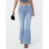 EMMIOL Flare Jeans for Women Trendy, Mid-High Waist Bootcut Bell Bottom Jeans, Stretchy Denim Y2K Pants with Pockets(B-light Blue-mid Rise)