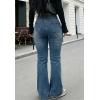 EMMIOL Flare Jeans for Women Trendy, Mid-High Waist Bootcut Bell Bottom Jeans, Stretchy Denim Y2K Pants with Pockets(Blue)