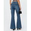 EMMIOL Flare Jeans for Women Trendy, Mid-High Waist Bootcut Bell Bottom Jeans, Stretchy Denim Y2K Pants with Pockets(B-mid Blue-high Rise)