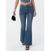 EMMIOL Flare Jeans for Women Trendy, Mid-High Waist Bootcut Bell Bottom Jeans, Stretchy Denim Y2K Pants with Pockets(B-mid Blue-mid Rise)