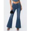 EMMIOL Flare Jeans for Women Trendy, Mid-High Waist Bootcut Bell Bottom Jeans, Stretchy Denim Y2K Pants with Pockets(B-mid Blue-mid Rise)