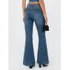 EMMIOL Flare Jeans for Women Trendy, Mid-High Waist Bootcut Bell Bottom Jeans, Stretchy Denim Y2K Pants with Pockets(B-mid Blue-mid Rise)