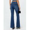 EMMIOL Flare Jeans for Women Trendy, Mid-High Waist Bootcut Bell Bottom Jeans, Stretchy Denim Y2K Pants with Pockets(C-dark Blue-high Rise)