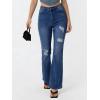 EMMIOL Flare Jeans for Women Trendy, Mid-High Waist Bootcut Bell Bottom Jeans, Stretchy Denim Y2K Pants with Pockets(C-dark Blue-high Rise)
