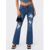 EMMIOL Flare Jeans for Women Trendy, Mid-High Waist Bootcut Bell Bottom Jeans, Stretchy Denim Y2K Pants with Pockets(C-dark Blue-mid Rise)