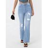 EMMIOL Flare Jeans for Women Trendy, Mid-High Waist Bootcut Bell Bottom Jeans, Stretchy Denim Y2K Pants with Pockets(C-light Blue-high Rise)
