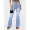 EMMIOL Flare Jeans for Women Trendy, Mid-High Waist Bootcut Bell Bottom Jeans, Stretchy Denim Y2K Pants with Pockets(C-light Blue-mid Rise)