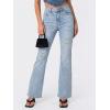 EMMIOL Flare Jeans for Women Trendy, Mid-High Waist Bootcut Bell Bottom Jeans, Stretchy Denim Y2K Pants with Pockets(C-mid Blue Wash-high Rise)