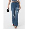 EMMIOL Flare Jeans for Women Trendy, Mid-High Waist Bootcut Bell Bottom Jeans, Stretchy Denim Y2K Pants with Pockets(C-mid Blue-high Rise)