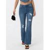 EMMIOL Flare Jeans for Women Trendy, Mid-High Waist Bootcut Bell Bottom Jeans, Stretchy Denim Y2K Pants with Pockets(C-mid Blue-mid Rise)