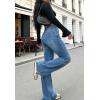 EMMIOL Flare Jeans for Women Trendy, Mid-High Waist Bootcut Bell Bottom Jeans, Stretchy Denim Y2K Pants with Pockets(Light Blue)