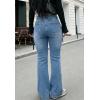 EMMIOL Flare Jeans for Women Trendy, Mid-High Waist Bootcut Bell Bottom Jeans, Stretchy Denim Y2K Pants with Pockets(Light Blue)